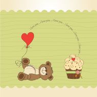 cute love card with teddy bear N3