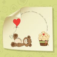 cute love card with teddy bear N4