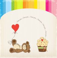 cute love card with teddy bear N5