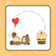 cute love card with teddy bear N6