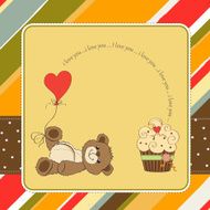cute love card with teddy bear N7