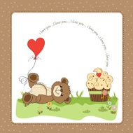 cute love card with teddy bear N8