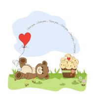 cute love card with teddy bear N9