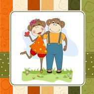 monkeys couple in love N4