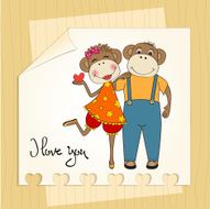 monkeys couple in love N11