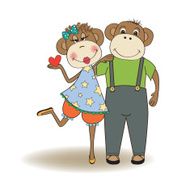 monkeys couple in love N12