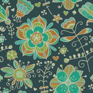 Decorative seamless pattern with flowers Endless ornate floral texture
