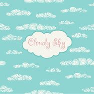Decorative illustrated template for design with stylized text frame