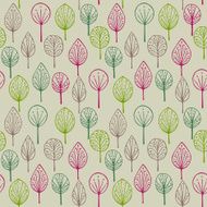 Decorative colorful forest pattern