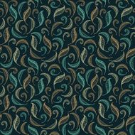 Colorful ornate desorative pattern with leaves