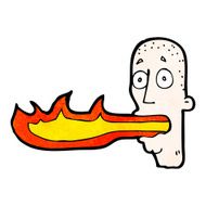 Cartoon Man Breathing Fire N4