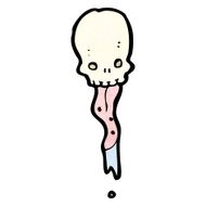 Cartoon Skull Sticking Out Tongue N7