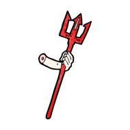cartoon arm holding devil fork N2