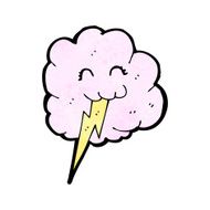 cute cloud with lightning bolt