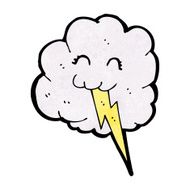 cartoon cloud with lightning bolt