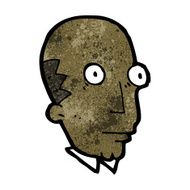 cartoon bald man staring