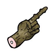 cartoon pointing hand N85