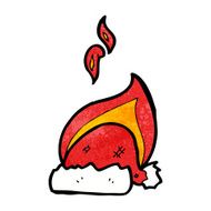 cartoon flaming christmas hat N2