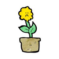 cartoon flower in pot N17
