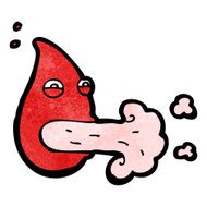 cartoon blood drop out of breath N2