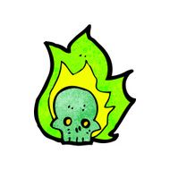 Cartoon Flaming Skull N51