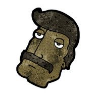 cartoon manly mustache face N2
