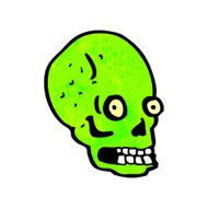 spooky green skull cartoon N3