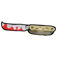 cartoon bloody folding knife N18