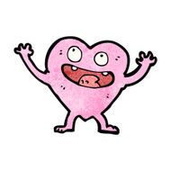 funny pink heart cartoon character N6