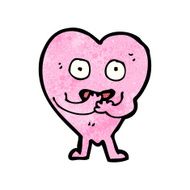 funny pink heart cartoon character N7