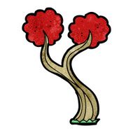 cartoon tree with red leaves N4