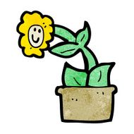 cartoon flower in pot N18