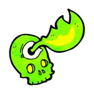cartoon spooky magical skull N2
