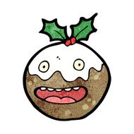 christmas pudding cartoon character N16
