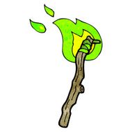 cartoon flaming halloween torch N4