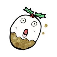 cartoon christmas pudding N32