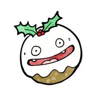 cartoon christmas pudding N34