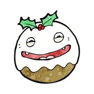 cartoon christmas pudding N36