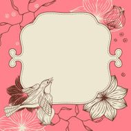 Birds flower and hearts concept Vector illustration