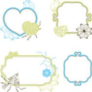 Stylish floral background hand drawn retro flowers and birds N2