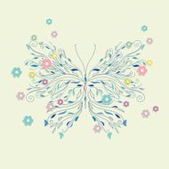 Hand drawing sketch butterfly vector N2