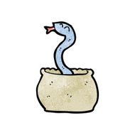 cartoon snake in basket N2