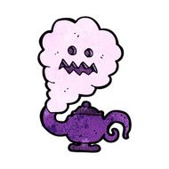 cartoon genie in lamp N11