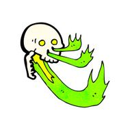 Cartoon Flaming Skull N54