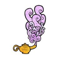 cartoon genie in lamp N12