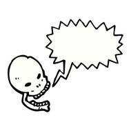 spooky skull symbol with speech bubble N10