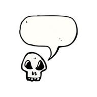cartoon skull with speech bubble N63