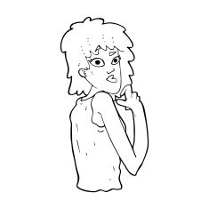 cartoon surprised woman N309