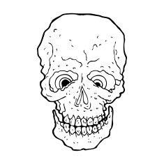 cartoon spooky skull N231