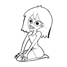 cartoon happy woman in dress N39